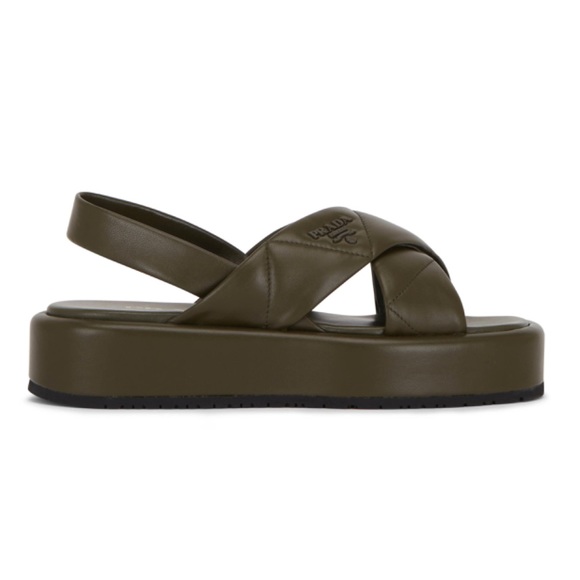 Prada Platform Slingback Sandal in Olive Green - Picture 1 of 11